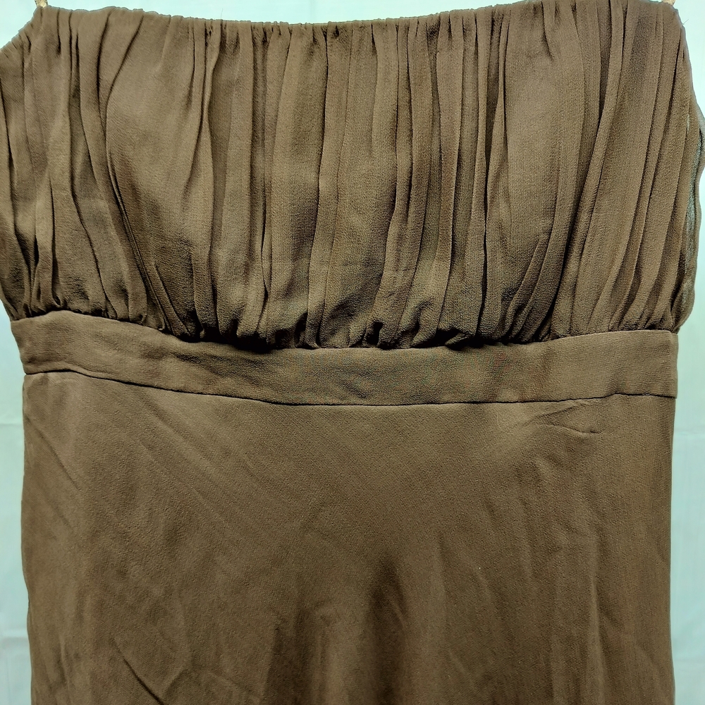 Jonathan Martin 100% Silk Brown Fairycore Romantic Midi Dress Size 10 Cottagecor - Picture 6 of 10